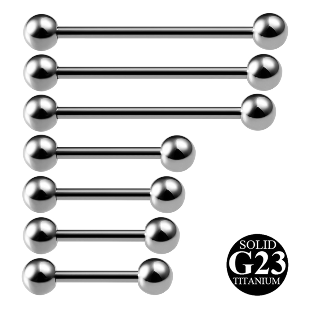 Body Jewelry Industrial - 2PCS G23 Titanium Tongue Piercing Nipple