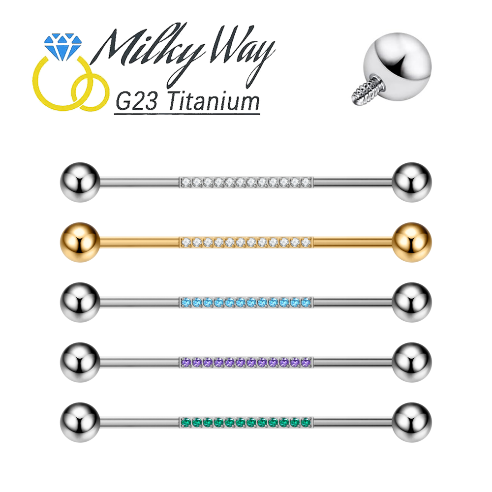 Body Jewelry Industrial - G23 Titanium Body Piercing Jewelry 14G
