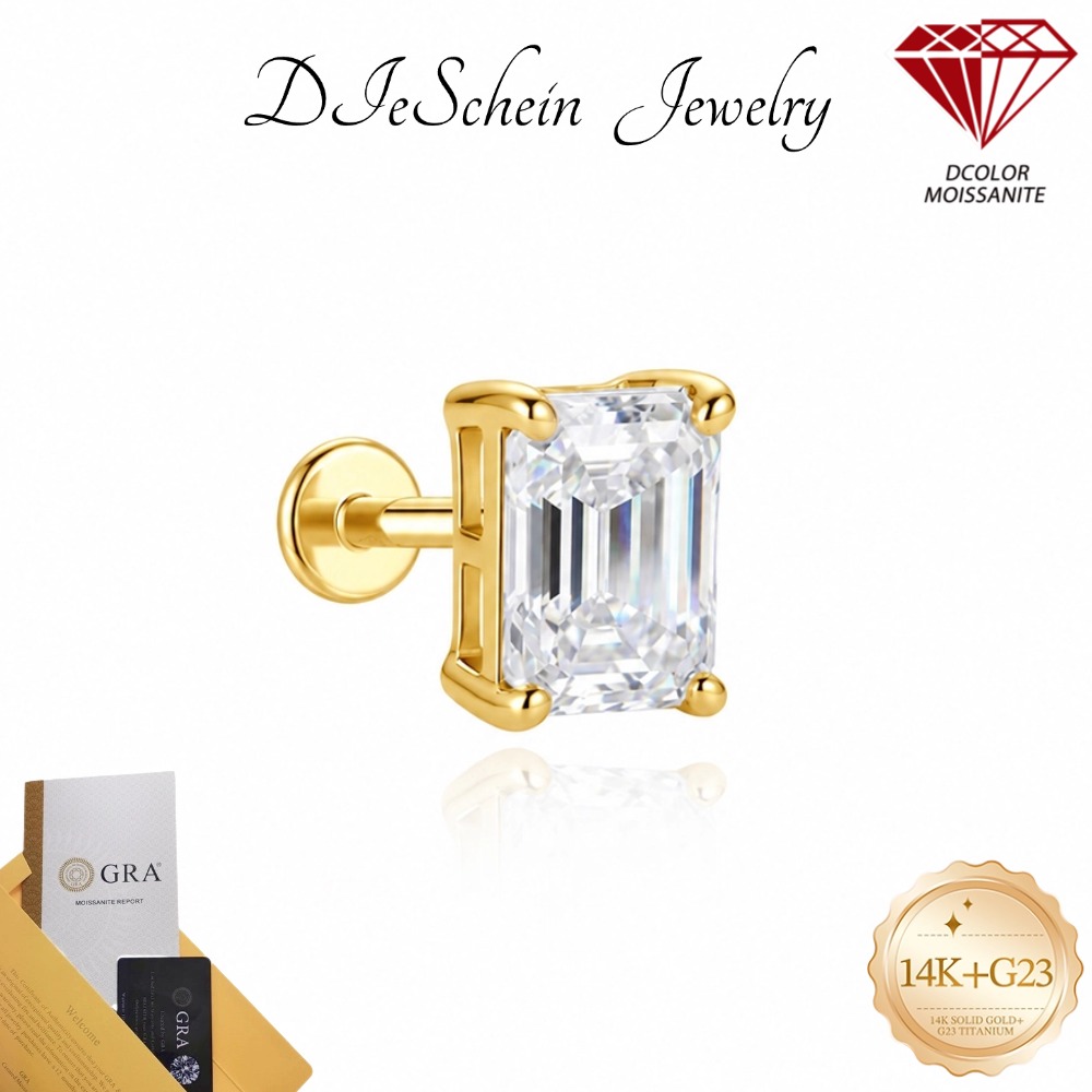 Tragus Flat Back - DIeSchein 14k Solid Gold Flat Back