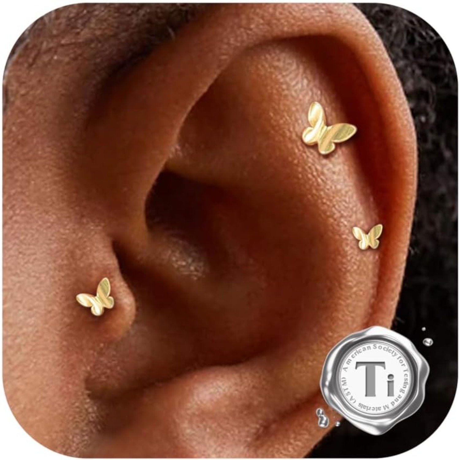 Flat Back Labret Stud - Bobisty 3PCS 16G Helix Piercing Jewellery