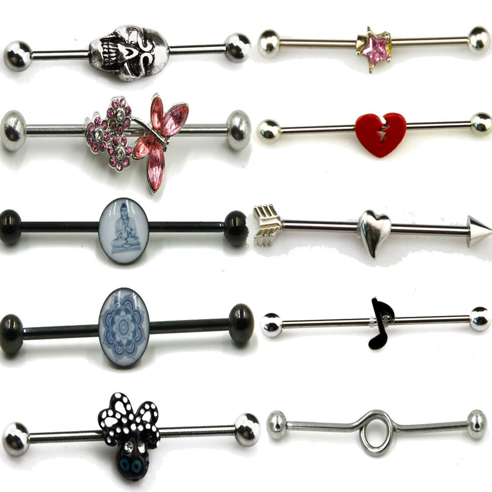 Body Jewelry Industrial - 1Pcs Surgical Steel New Different Design