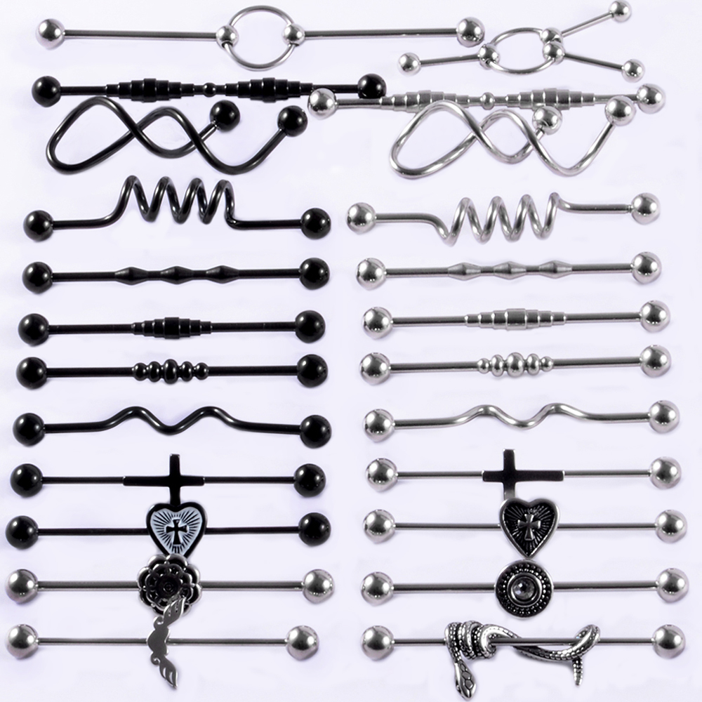 Body Jewelry Industrial - 1Pcs Surgical Steel Snake Industrial Barbell