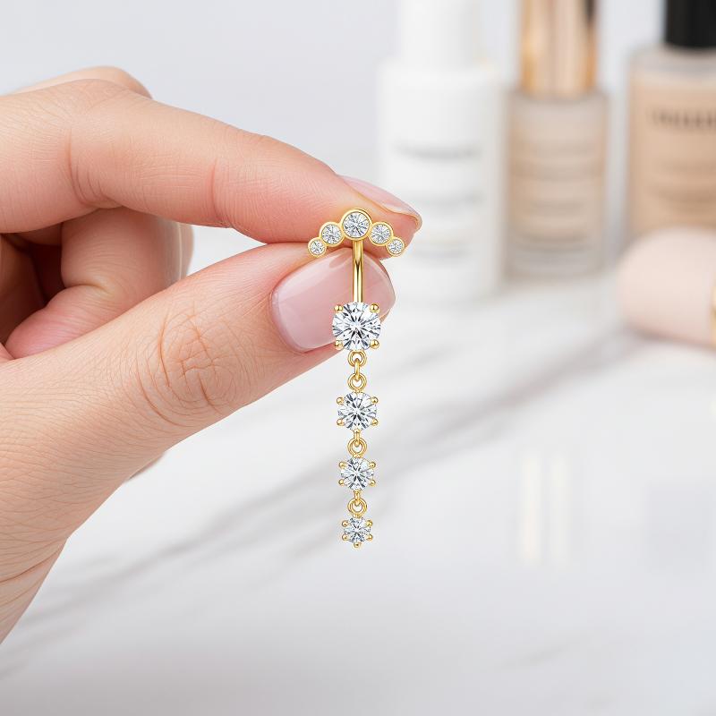 5 Pcs Fashion Rhinestones Bell - Body Jewelry Tunnels recension och pris