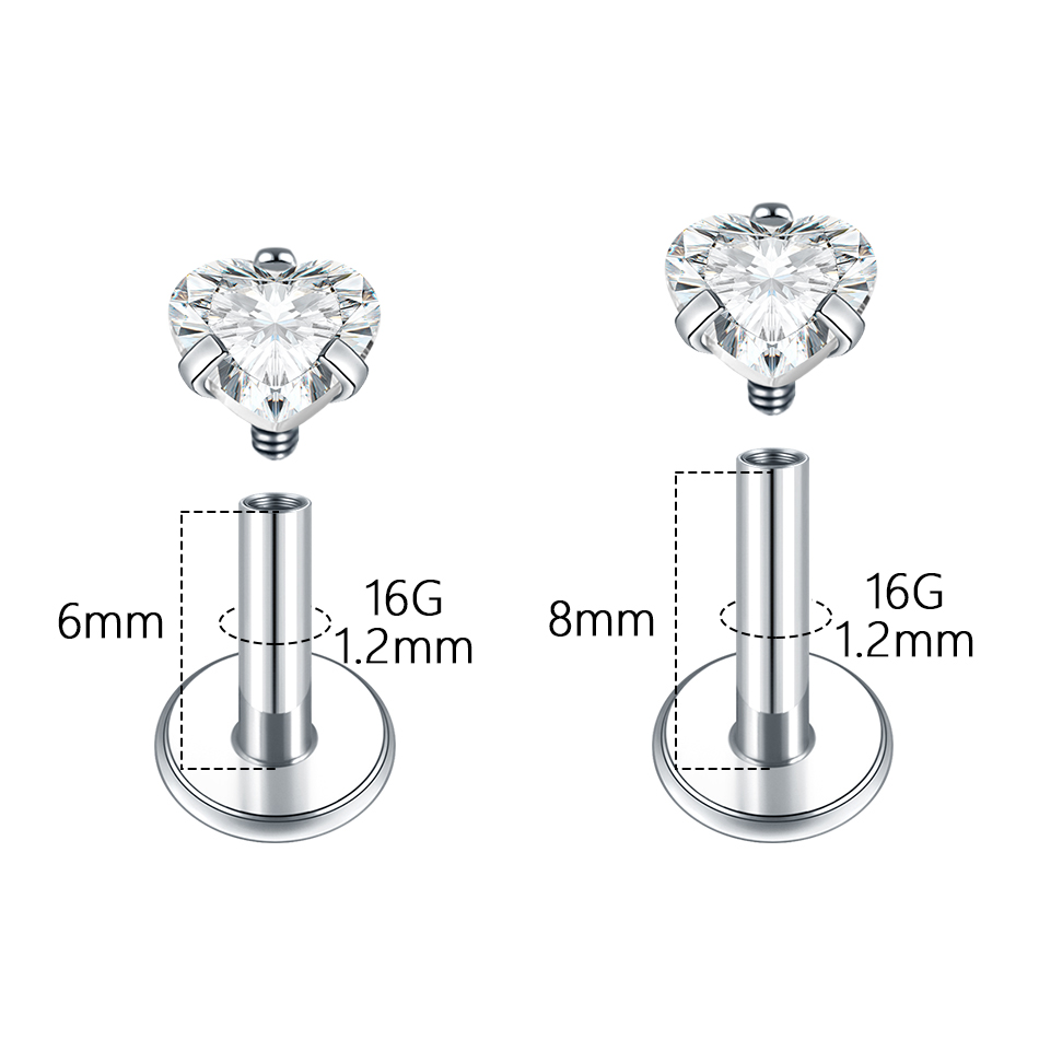 5Pcs/lot G23 Titanium Round St - Flat Back Labret Stud recension och pris