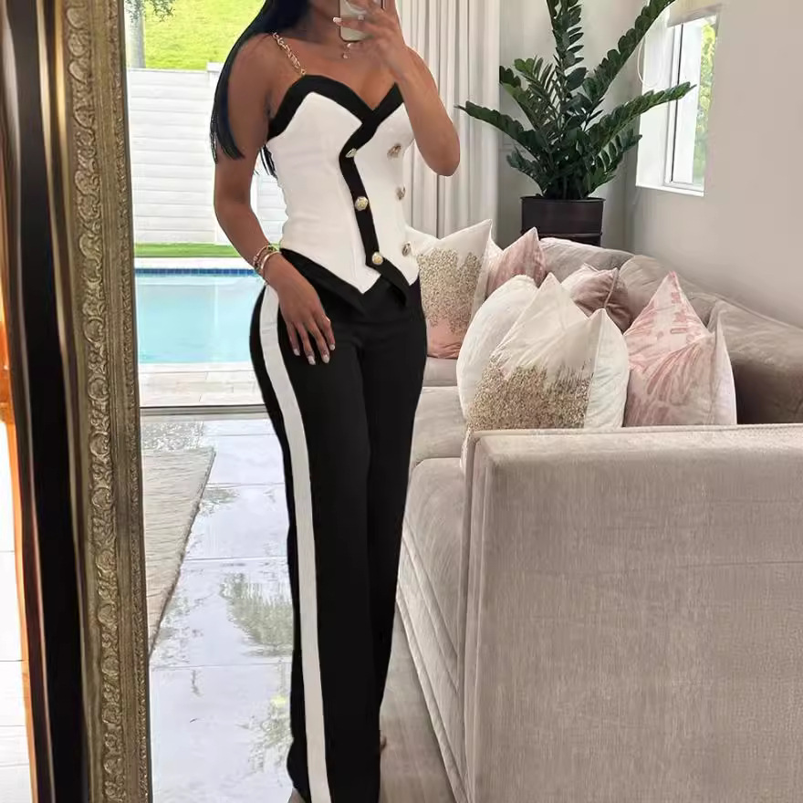 Women Side Striped Work Suit S - Body Jewelry Waist recension och pris