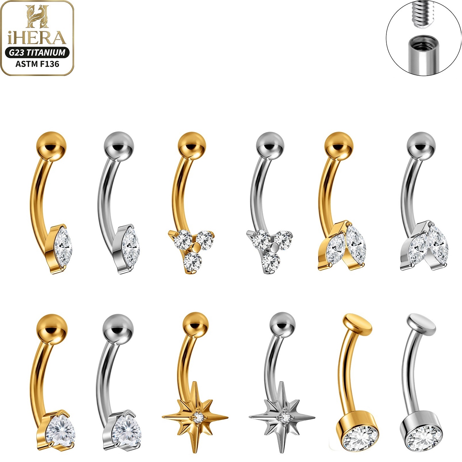 Classic Basic G23 Titanium Spa - Body Jewelry Vertical Labret recension och pris