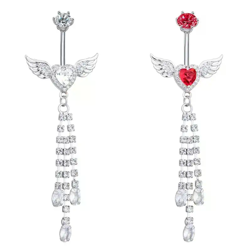 Wing Heart Belly Button Rings  - Body Jewelry Tunnels recension och pris