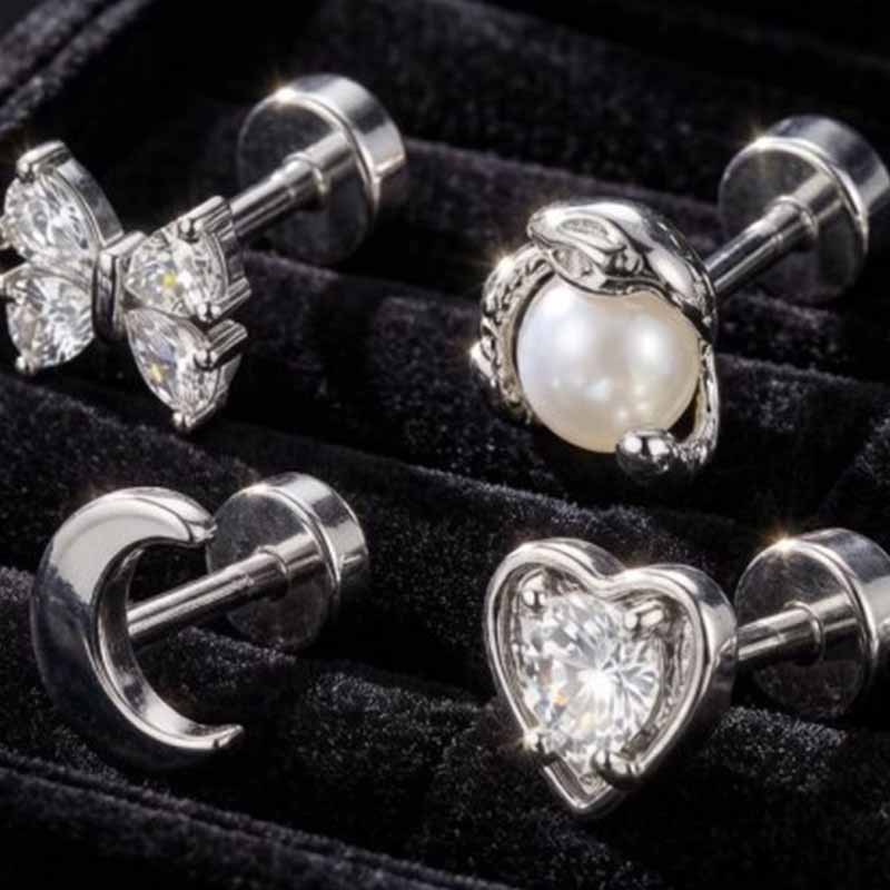 1PC Hypoallergenic Cartilage E - Tragus Flat Back recension och pris