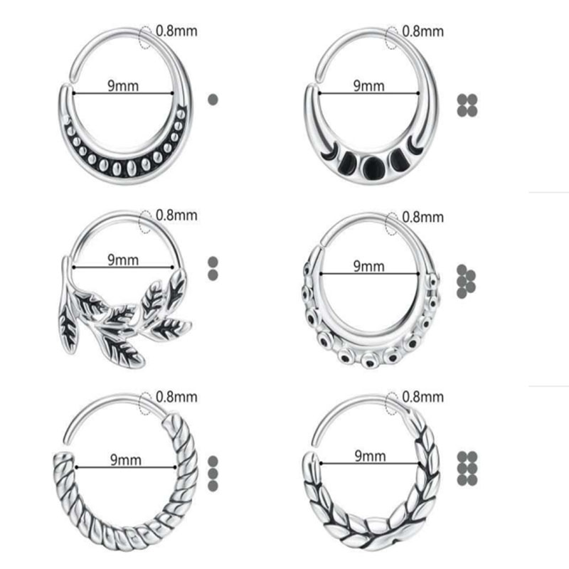 6 pieces of women's nose ring  - Body Jewelry Metal Types recension och pris