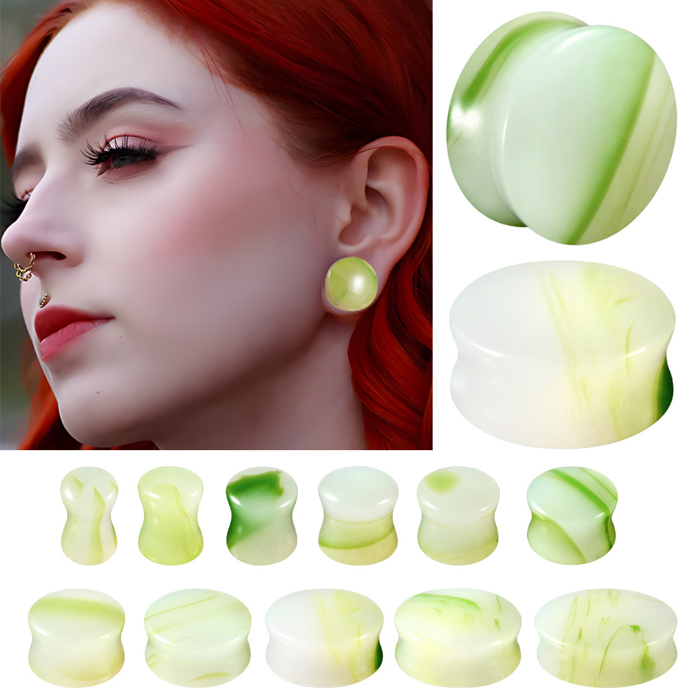 1/2/22PCS Glass&Stone Round Ea - Body Jewelry Tunnels recension och pris