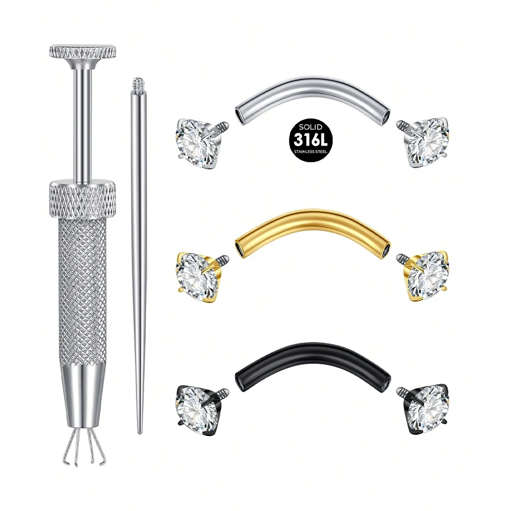 Internally Threaded Eyebrow Pi - Body Jewelry Vertical Labret recension och pris