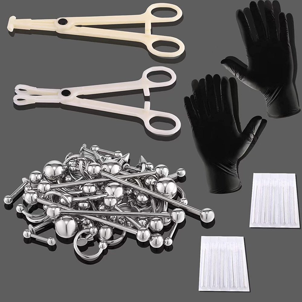 Stainless Steel Piercing Kit B - Flat Back Labret Stud recension och pris