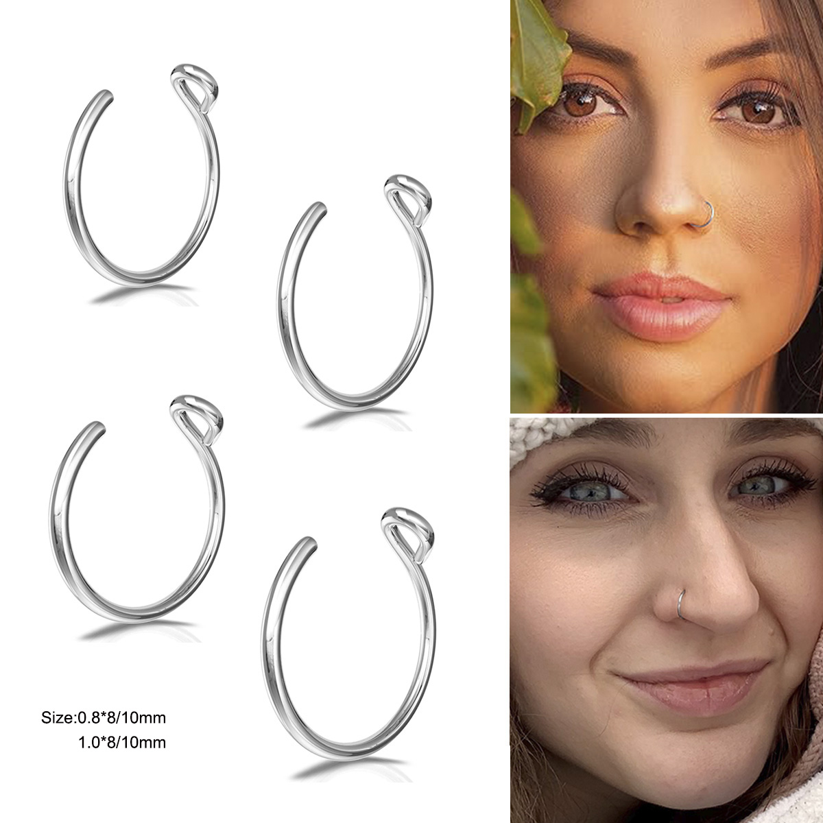 2 Pcs Stainless Steel Personal - Body Jewelry Metal Types recension och pris