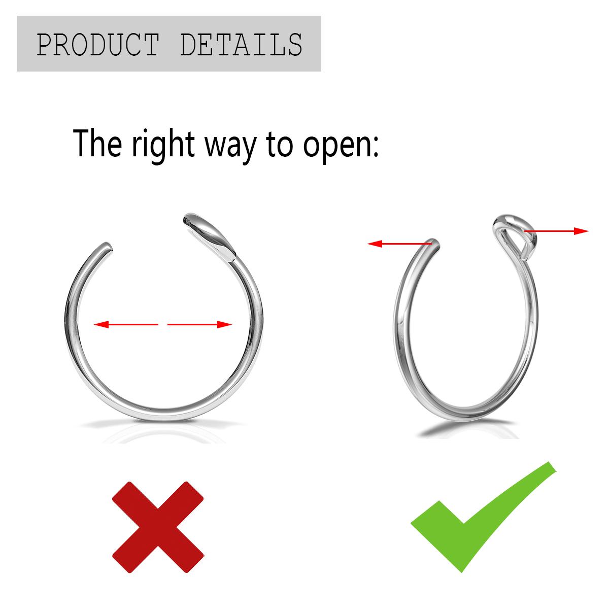 2 Pcs Stainless Steel Personal - Body Jewelry Metal Types recension och pris