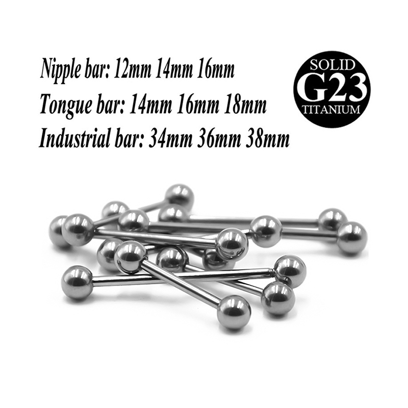 2PCS G23 Titanium Tongue Pierc - Body Jewelry Industrial recension och pris
