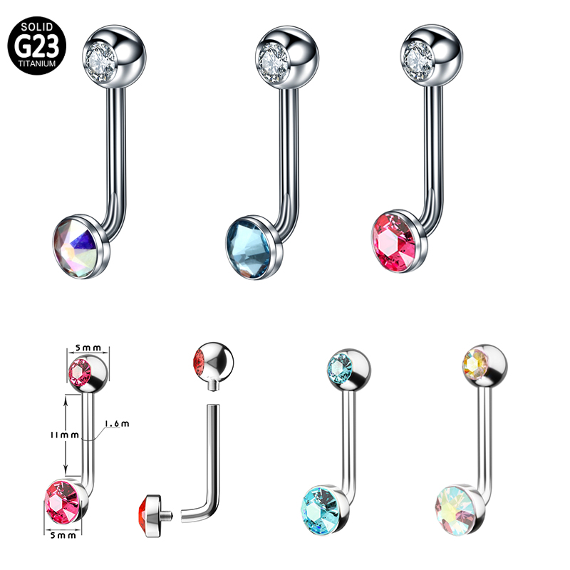1PC F136 Titanium 14G CZ Gem P - Body Jewelry Vch recension och pris