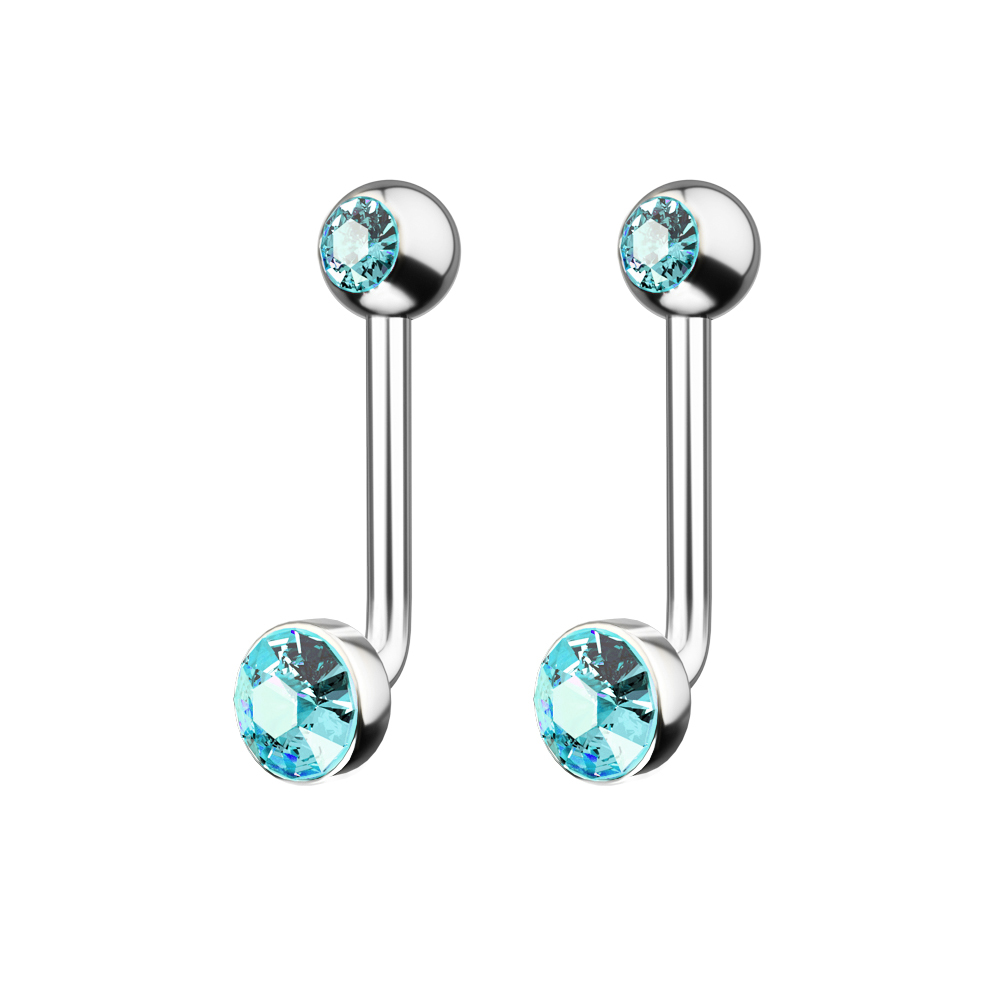 1PC F136 Titanium 14G CZ Gem P - Body Jewelry Vch recension och pris