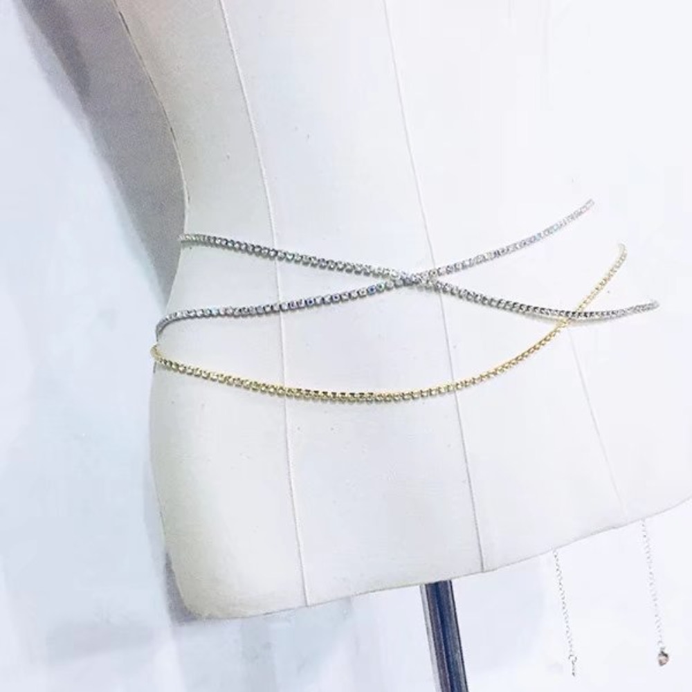 Sexy Fashion Shiny Water Drill - Body Jewelry Waist recension och pris