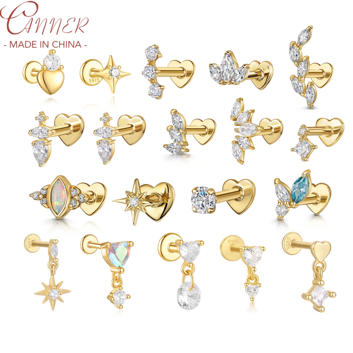 CANNER 1PC New S925 Sterling S - Tragus Flat Back recension och pris
