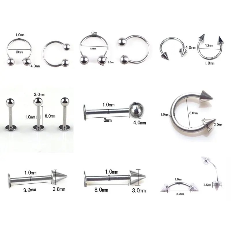 45/80/110Pcs Mix Styles Stainl - Body Jewelry Storage recension och pris
