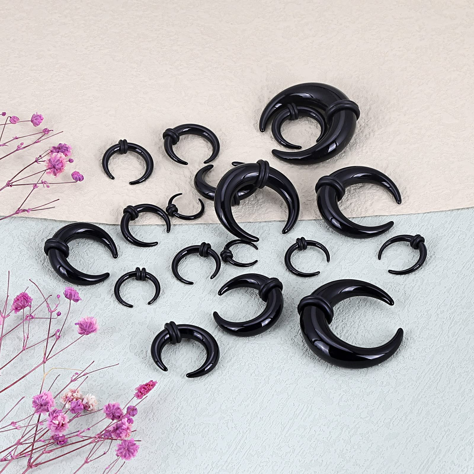 18Pcs Acrylic Septum Pincher T - Body Jewelry Gauges recension och pris