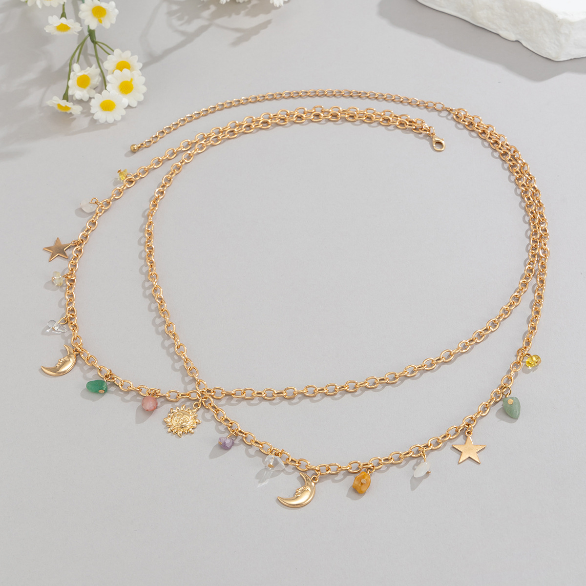 Boho Star Moon Sun Pendant Wai - Body Jewelry Waist recension och pris
