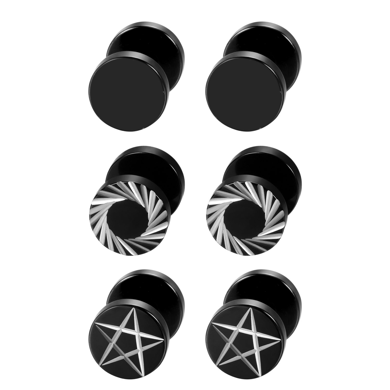 2Pcs/6Pcs Black Stainless Stee - Body Jewelry Tunnels recension och pris