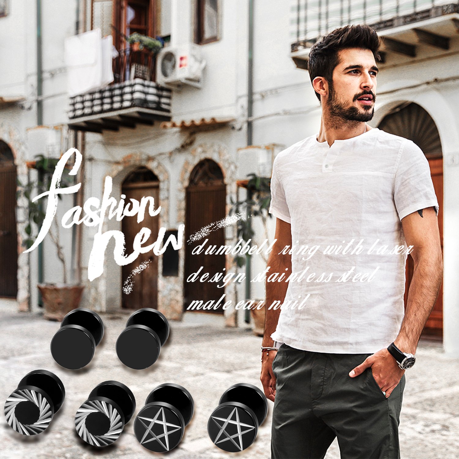 2Pcs/6Pcs Black Stainless Stee - Body Jewelry Tunnels recension och pris