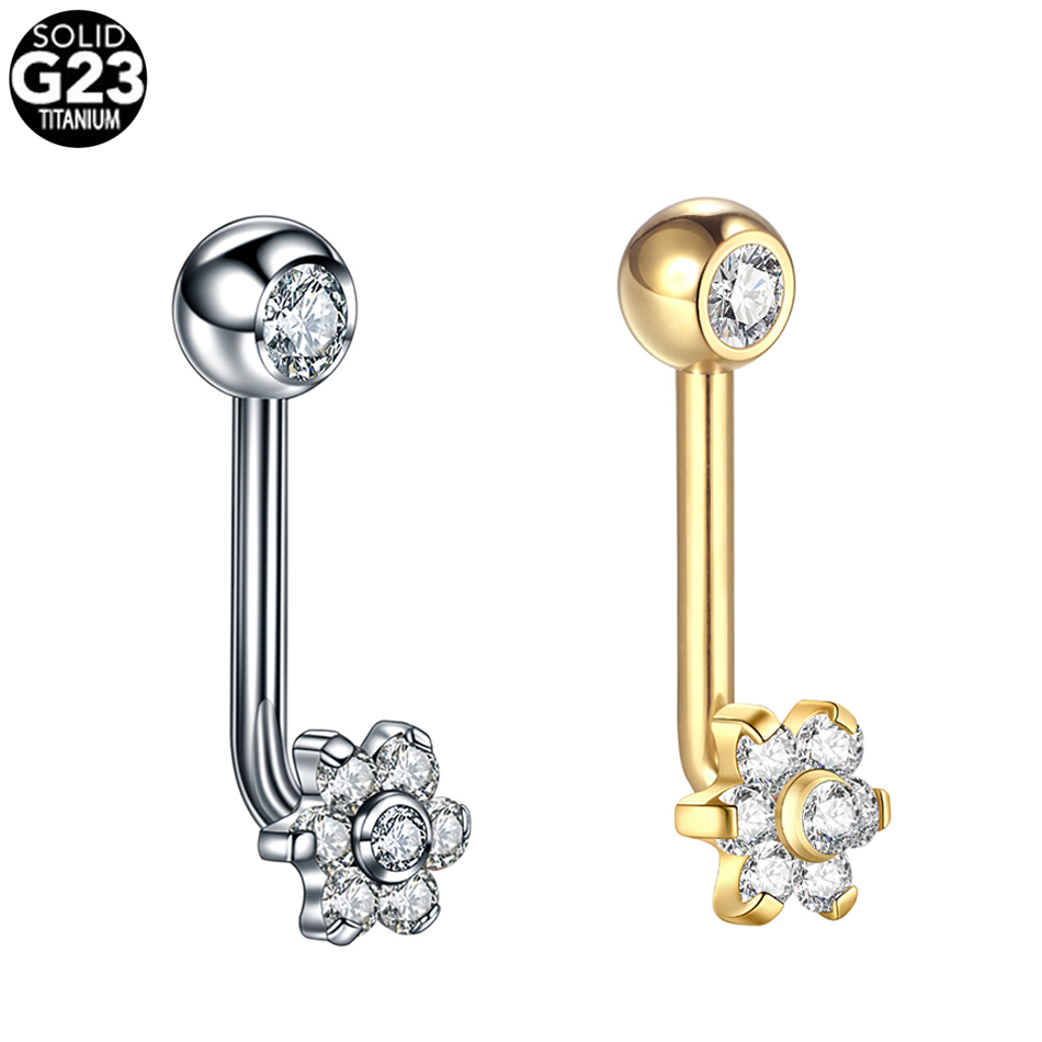 1pc 14G Titanium Flower Christ - Body Jewelry Vch recension och pris