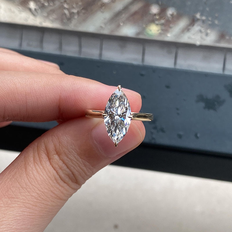 14K Yellow Gold Simple 2Ct EF/ - Body Jewelry Vch recension och pris