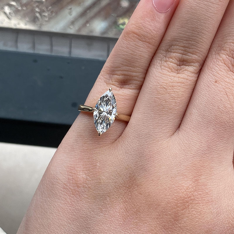 14K Yellow Gold Simple 2Ct EF/ - Body Jewelry Vch recension och pris
