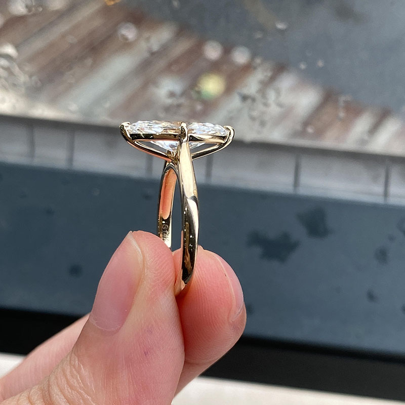 14K Yellow Gold Simple 2Ct EF/ - Body Jewelry Vch recension och pris