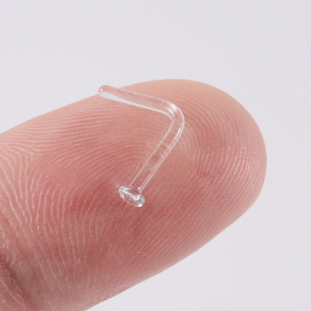 1PC Glass Nose Stud Transparen - Body Jewelry Storage recension och pris