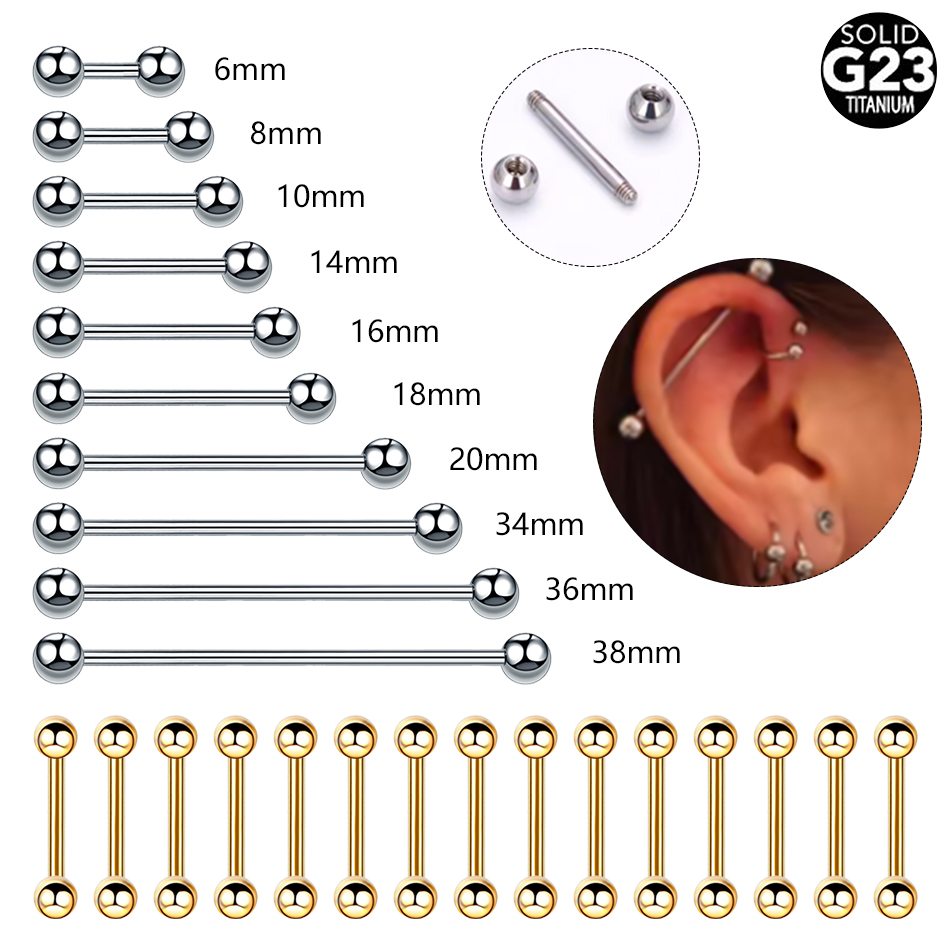 1/5PCS Titanium External Threa - Body Jewelry Industrial recension och pris
