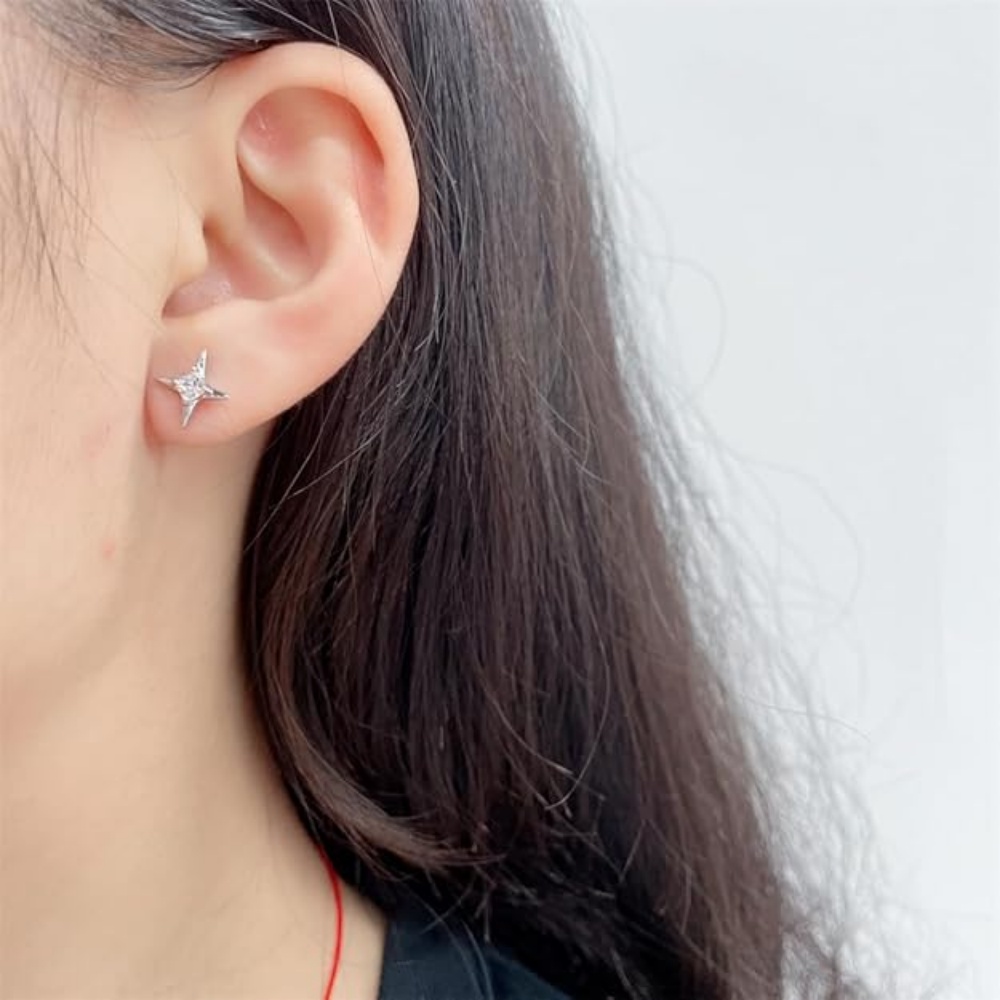 G23 Titanium 16G CZ Square Sta - Flat Back Labret Stud recension och pris