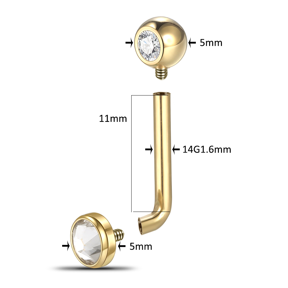 1/5PCS  Implant Grade Titanium - Body Jewelry Vch recension och pris
