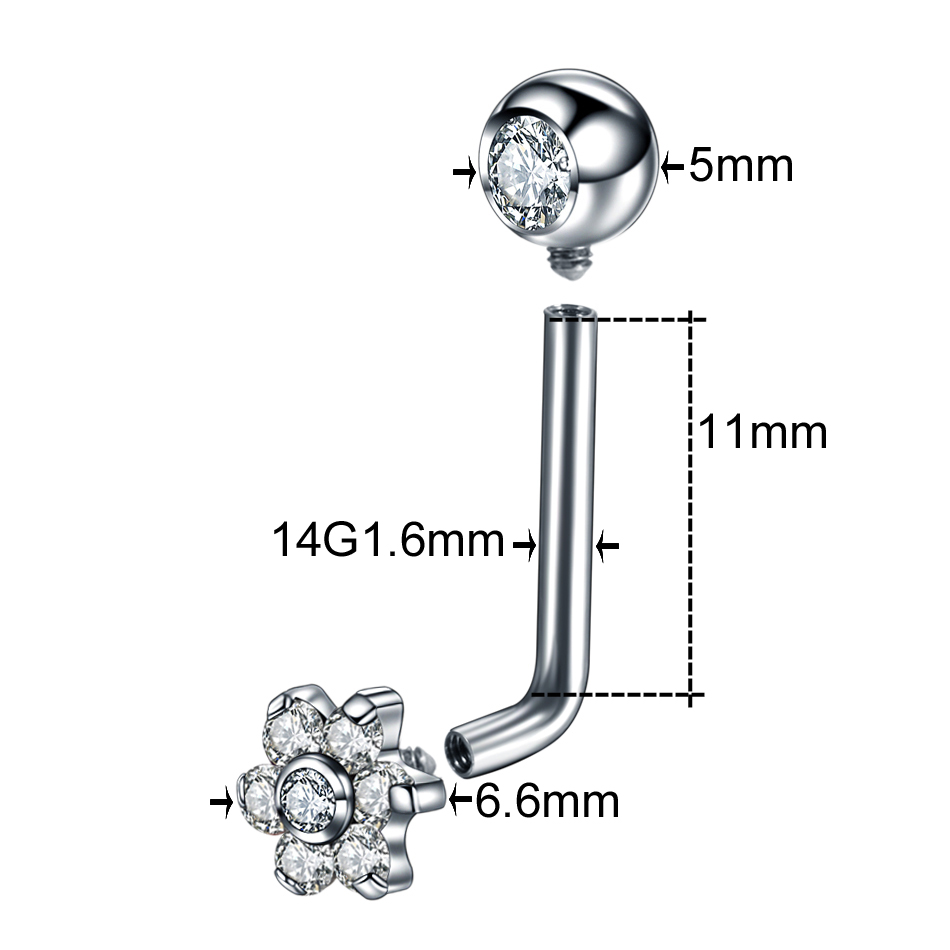 10pcs/lot Titanium Zircon Chri - Body Jewelry Vch recension och pris