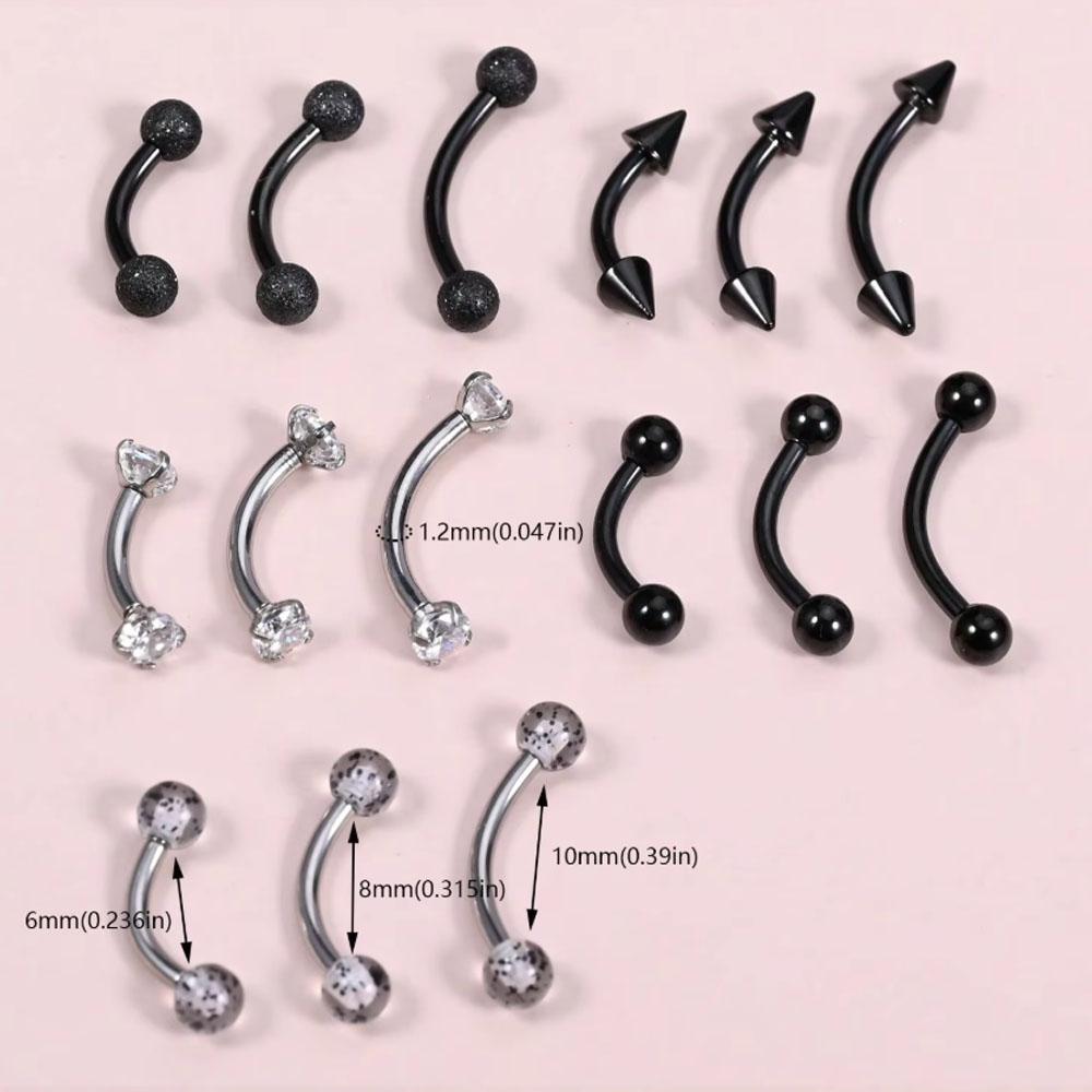 15Pcs Set 16g Piercing Jewelry - Body Jewelry Vertical Labret recension och pris