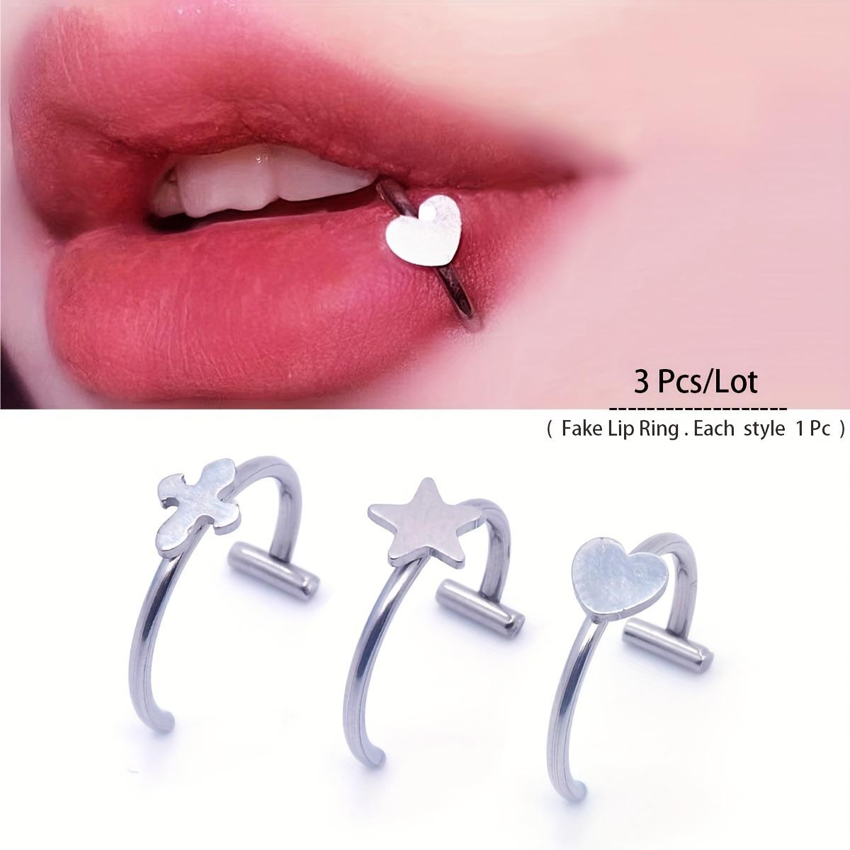 3pcs Stainless Steel Lip Ring  - Body Jewelry Vertical Labret recension och pris