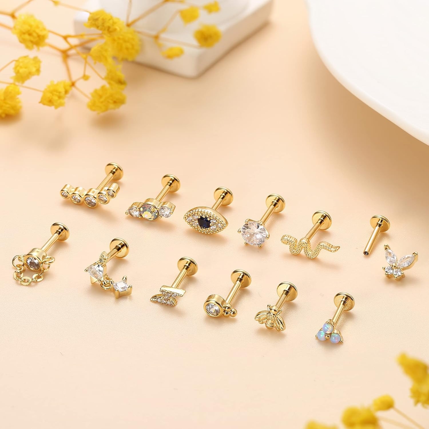 Bobisty 1Pc Cartilage Earrings - Tragus Flat Back recension och pris