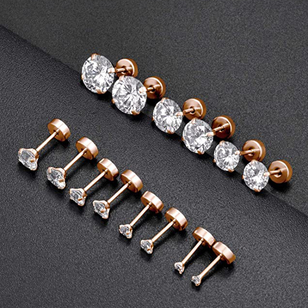 1Pair Classic Flat Back Screw  - Tragus Flat Back recension och pris