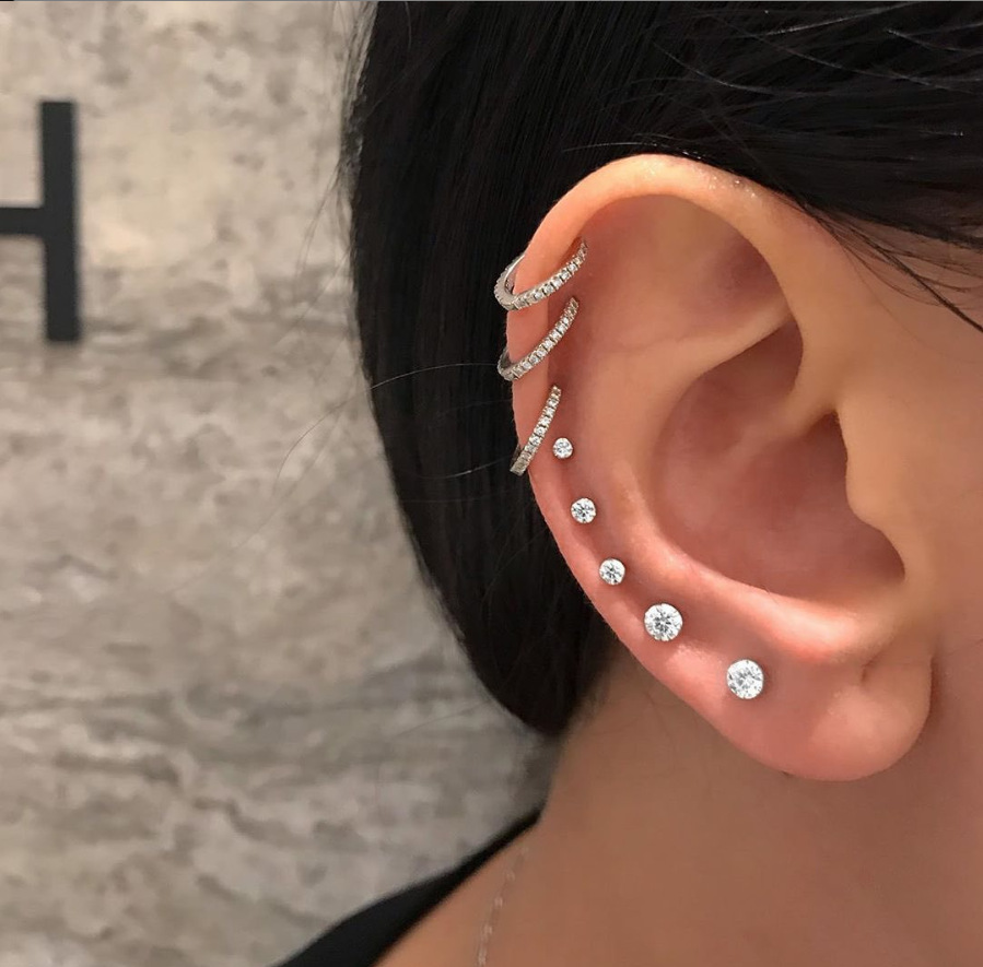 1Pair Classic Flat Back Screw  - Tragus Flat Back recension och pris