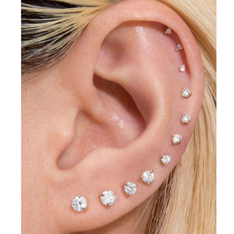 1Pair Classic Flat Back Screw  - Tragus Flat Back recension och pris