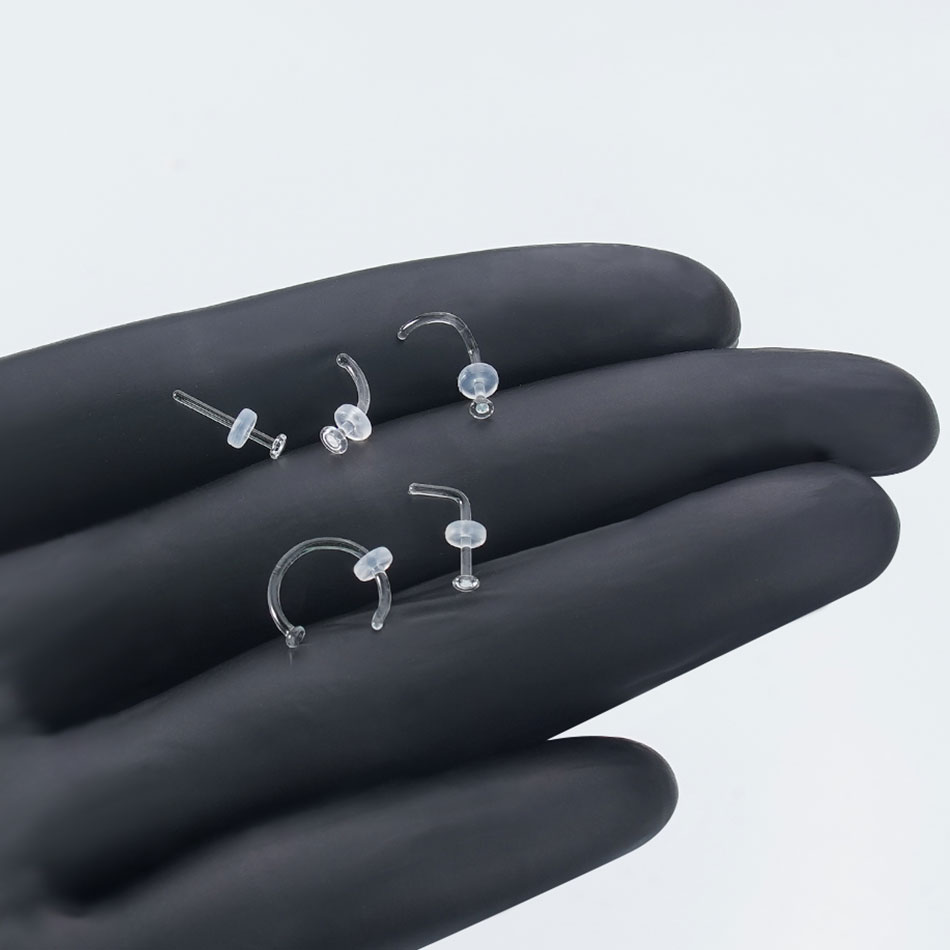 1/5PCS Glass Nose Stud Transpa - Body Jewelry Storage recension och pris