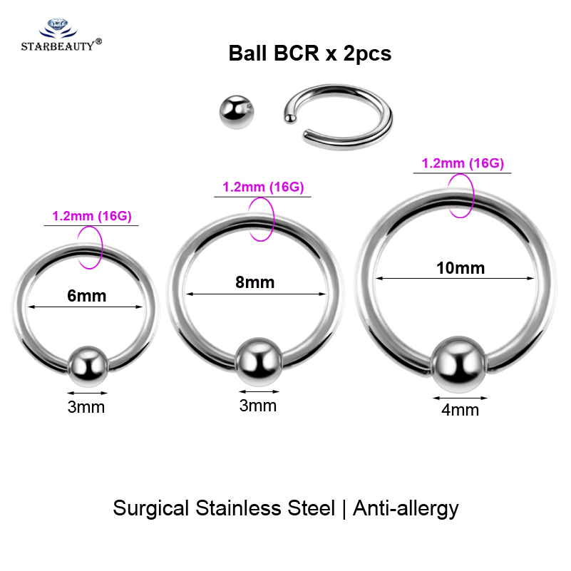 2pcs Multipurpose BCR Face Pie - Body Jewelry Vch recension och pris