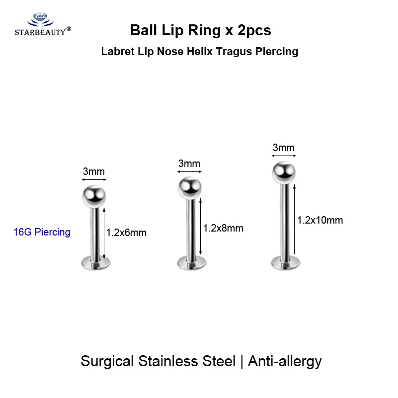 2pcs Multipurpose BCR Face Pie - Body Jewelry Vch recension och pris