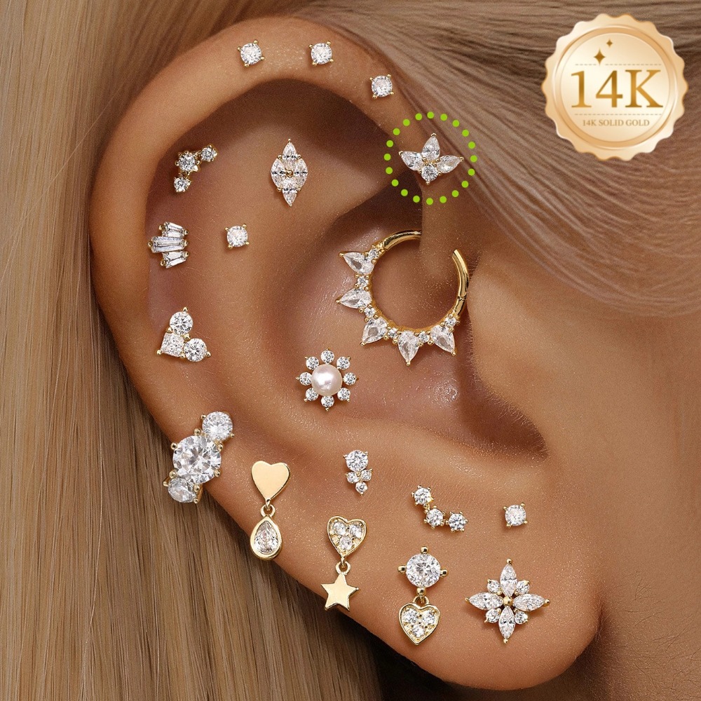DIeSchein 14K Solid Gold Flat  - Tragus Flat Back recension och pris