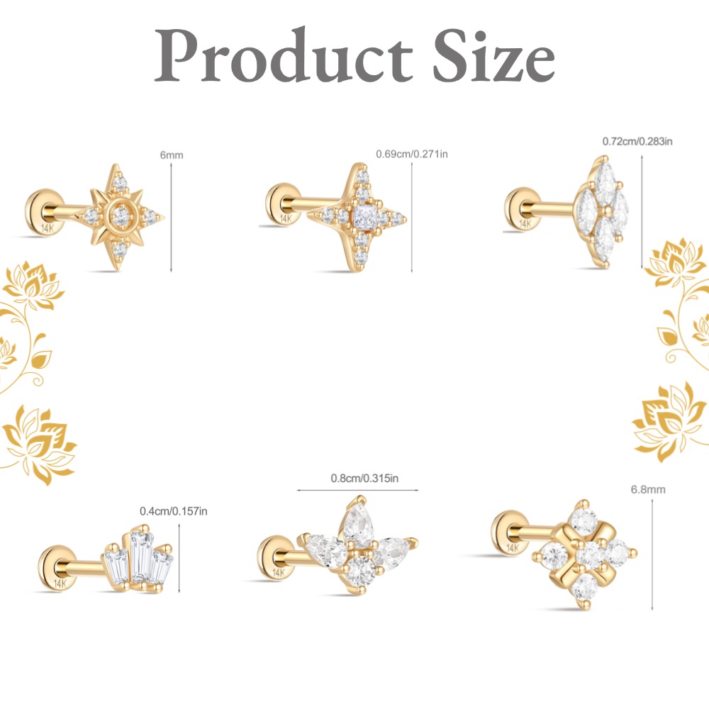 DIeSchein 14K Solid Gold Flat  - Tragus Flat Back recension och pris