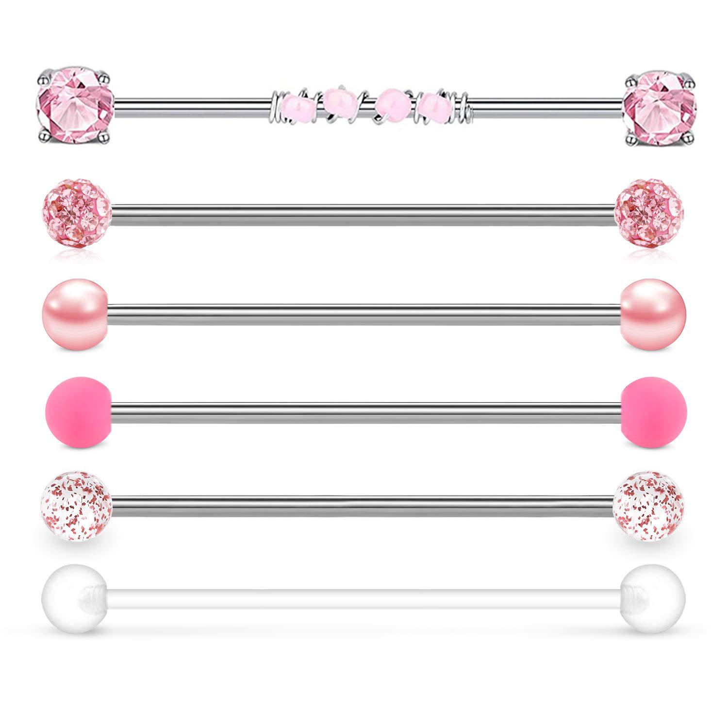 1pc/6pcs 14G 38mm Stainless St - Body Jewelry Industrial recension och pris