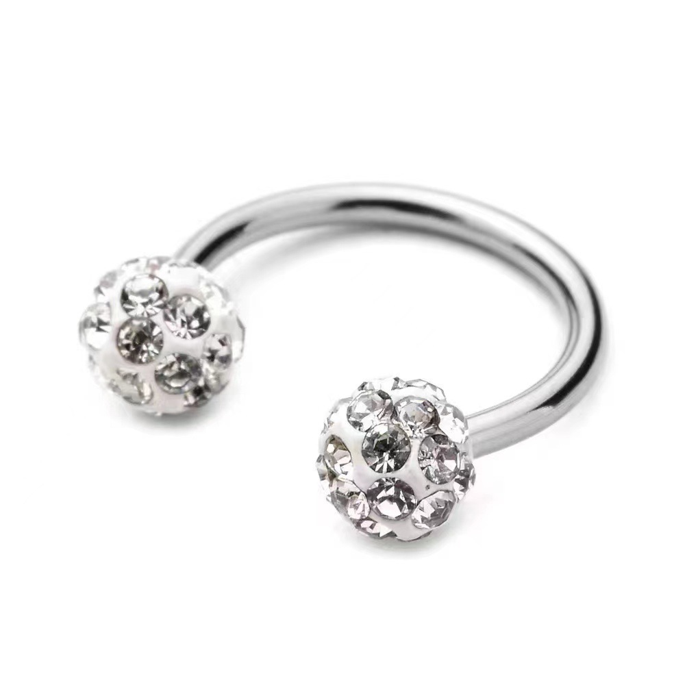 5pc Stainless Steel Rhinestone - Body Jewelry Metal Types recension och pris